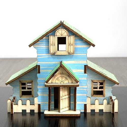 Log Cabin 3D Wooden House Puzzle,DIY Mini Building Model Kit，010 - color: 010
