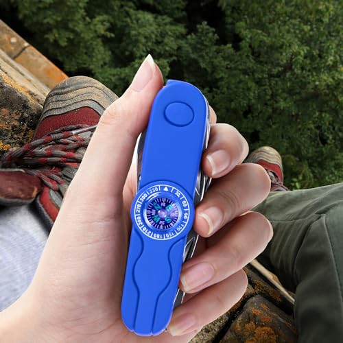 Swiss Eagle 30-in-1 Classic Pocket House Hold & Campaign Tool, Premium Multi Tool Pocket Tool with Compass, Scissor, Screwdriver, Plier, Magnifying Glass, Tweezer for Christmas Gifts - Blue - color: Blue