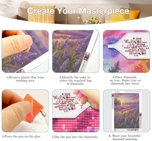 Axquilon 3 Pack Wild Flowers Diamond Art Kits for Adults 12x16 inch - color: 3-Pack Wildflowers
