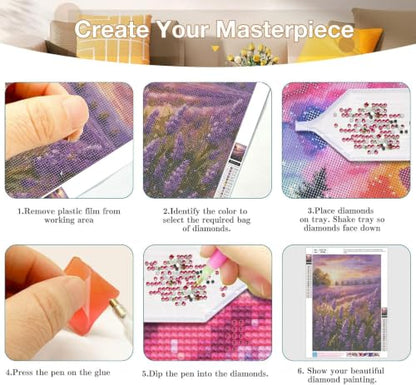 Axquilon 3 Pack Wild Flowers Diamond Art Kits for Adults 12x16 inch - color: 3-Pack Wildflowers
