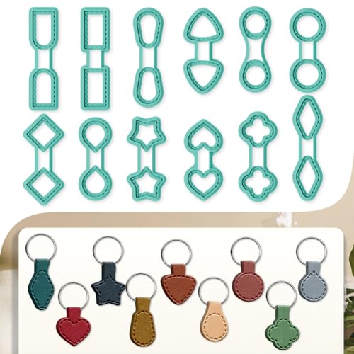 12Pcs Basic Shape Polymer Clay Cutters Geometric Keychain Clay Earrings Cutters Polymer Jewelry Cutter for Earrings Making Birthday Party DIY Supplies - color: Geometric