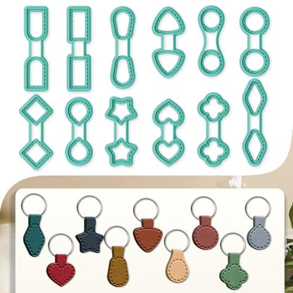 12Pcs Basic Shape Polymer Clay Cutters Geometric Keychain Clay Earrings Cutters Polymer Jewelry Cutter for Earrings Making Birthday Party DIY Supplies - color: Geometric