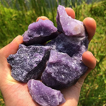Zenkeeper 1 Lb Large Rough Purple Mica Stone Raw Lepidolite Crystal Stone Natural Purple Crystal Stone Mineral Specimen Gemstone Healing Crystals and Stones - color: Purple Mica Stone