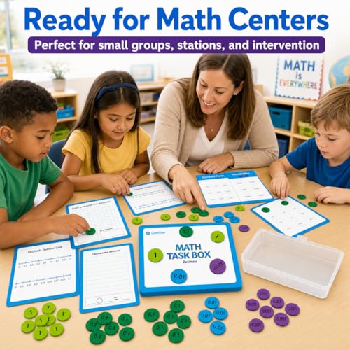Math Task Box Set Place Value Decimals, 5 Boxes