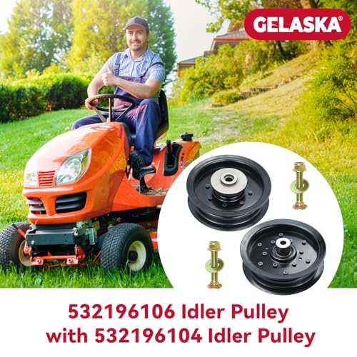 GELASKA 532196106 532196104 Husqvarna Idler Pulley for Husqvarna 48 54 Deck - color: A5 1x196106+196104