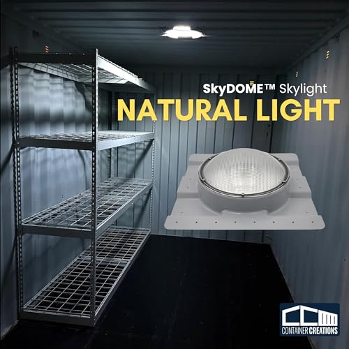 SkyDOME Extra-Large Skylight for Shipping Containers - Solar Lighting for Conex Container - Premium 12-inch Polycarbonate Dome Skylight - Natural Solar Light, Container Accessory, Easy to Install - size: Dome Skylight