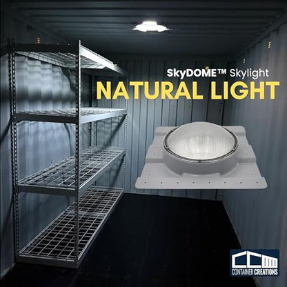 SkyDOME Extra-Large Skylight for Shipping Containers - Solar Lighting for Conex Container - Premium 12-inch Polycarbonate Dome Skylight - Natural Solar Light, Container Accessory, Easy to Install - size: Dome Skylight