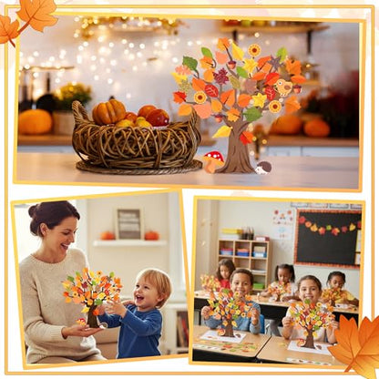 30 Set Fall Trees Craft Kits Make Your Own DIY Thanksgiving Tree Decoration - color: Fall Trees Craft