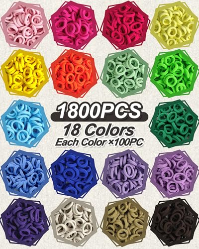 UCDRMA 1800PCS Soft Cloth Loom Bands Refill for Bracelet, Loop Bracelet Making Kit in 18 Rainbow Colors Weaving Loom Refill Loops Pack, Elastic Band Bracelet Kit Can Make 70+ Friendship Bracelets - color: 18 Rainbow Gradient Colors