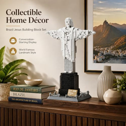 Architecture Christ The Redeemer Statue Building Blocks Sets Brazil Jesus Building Kits Model Toys Gift for Adults Kids Teens 973 PCS - style: Christ The Redeemer