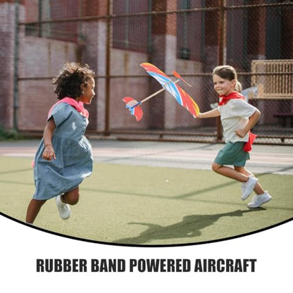 DIY Creative Aircraft Model Bird Design Rubber Band Powered Airplane Educational Toy Lightweight Foam Glider for Kids Outdoor Play