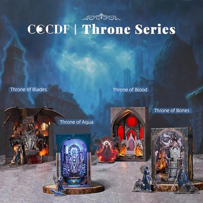 CCCDF Throne of Aqua Book Nook Kit, DIY 3D Wooden Puzzle with LED - color: Throne of Aqua