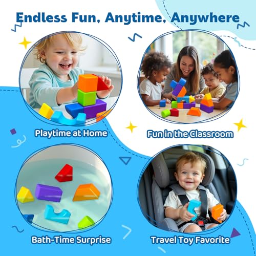 Pairez Toys Magnetic Blocks, Large 1.65 inch Stacking Blocks for Kids - color: 19 Pieces