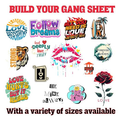 Custom DTF Gang Sheet Printing – Upload Your Design & Choose Any Size – Durable Direct to Film Transfers for T-Shirts, Hoodies, Fabrics – Heat Press Ready – Fast Processing & Shipping - color: Custom Design
