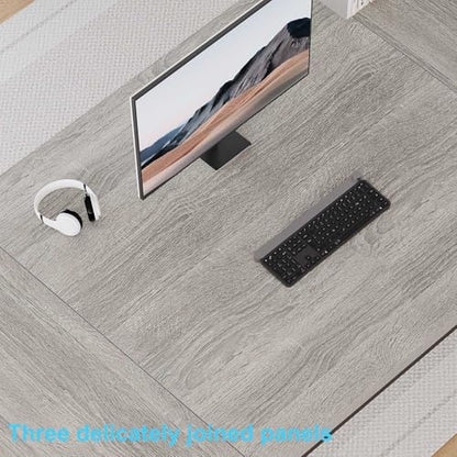 HSH 78 Inch Long Home Office Desk, Extra Large 2 Person Computer Desk Grey - color: Light Grey Oak, size: 78 Inch