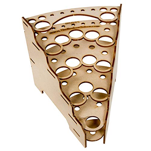 The Broken Token Modular Paint Rack w/ 26mm Holes - 45° Wedge - Multiple Organizer for Paint Bottles, Pots, and Brushes in Tiered Layout - Customize Your Pieces with Easy Organization & Access - style: 45° Wedge 26mm holes