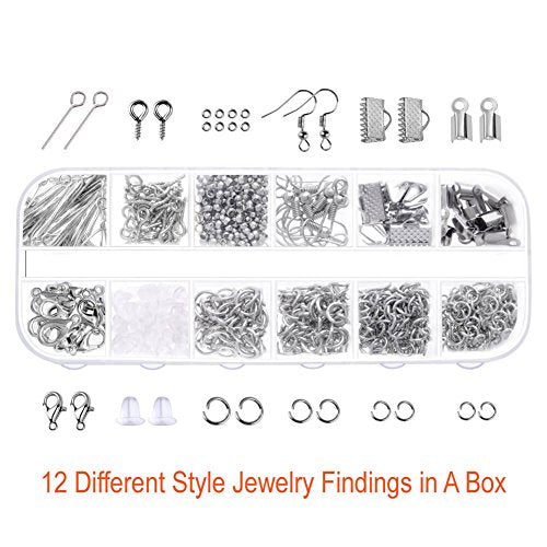 PAXCOO Jewelry Making Supplies Kit with Tools, Wires, Findings for Jewelry Repair and Beading - size: Small