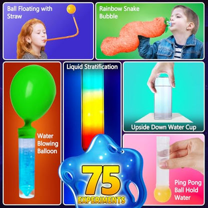 75 Experiments Science Kit for Kids, Chemistry Set, S.T.E.M Toys - style: 75 Science Experiments