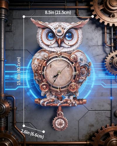 3D Puzzles for Adults-Wooden Owl Clock Puzzle DIY Wall Clock Model Kit