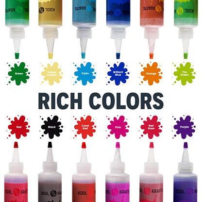 KOOL KRAFTS Tie Dye Kit, All-Inclusive with 12 Vibrant Colors, + 4 White T-Shirts - Perfect for Kids & Adults - Fun Tie Dye Party Supplies, Tie Dye Kits for Children Age 8-12, Tie Dye Kit.