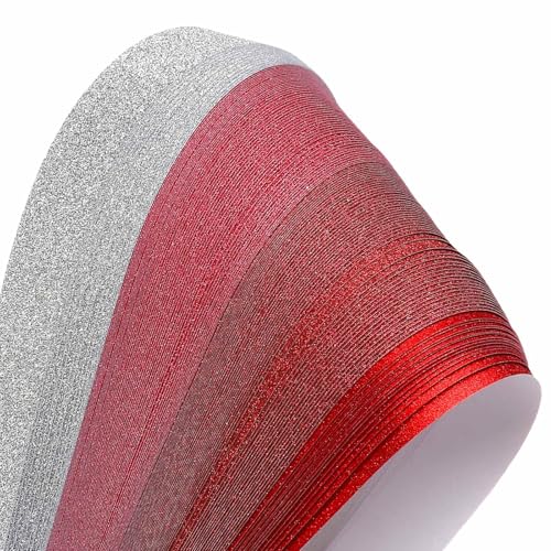 MECCANIXITY 200 Sheets Origami Paper Glitter Stars Papers Gradient Red Fold Paper for Beginner Arts Crafts Projects,0.4 x 8.7 Inch - color: Gradient Red