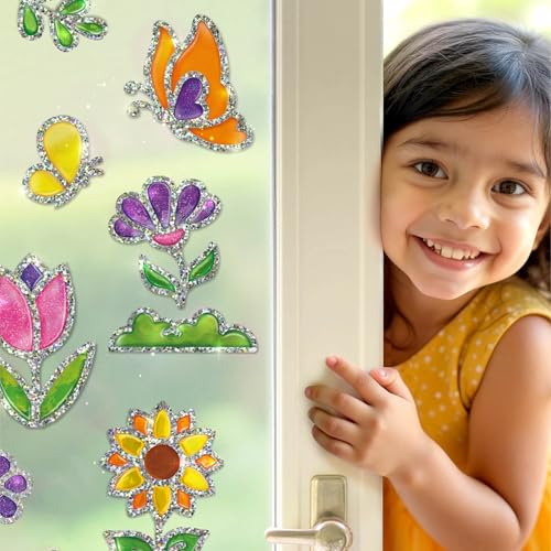 Imagimake DIY Jelly Stickers - Flowers & Butterflies, 10 Stickers, Art Kit - style: Flowers & Butterflies