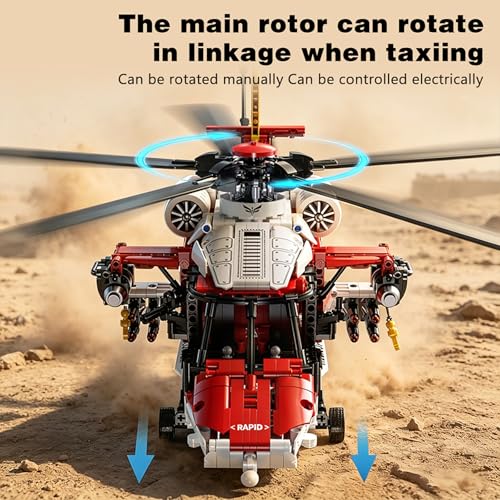 1528PCS Rescue RC Helicopter Building Block Set with Remote Control - color: Red