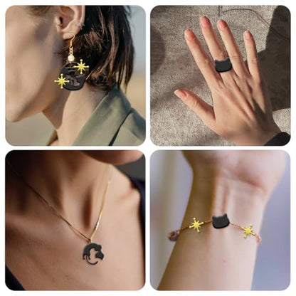 16Pcs Cat Polymer Clay Cutters Atomic Star Clay Earrings Cutters Polymer Jewelry Cutter for Earrings Making Birthday Party DIY Supplies - color: Cat