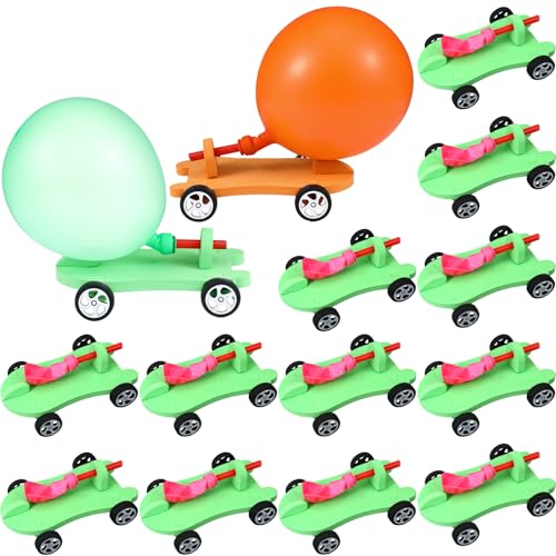 Shappy 12 Sets Car Balloon Powered Racers Balloon Launcher & Powered Car Set Fun Party Gifts Fun Educational Assembly Kit Birthday Party Prizes Presents Easy Science Experiment (Multicolor) - color: Multicolor