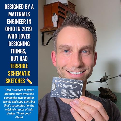 The Authentic Pocket Engineer: Small 3 Inch Metal Engineering Ruler Tool
