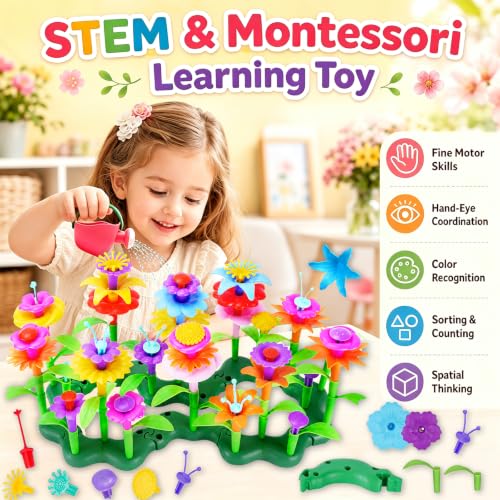99pcs Flower Garden Building Toys Set - STEM Montessori Toys for Girls - size: Super Set - 99pcs