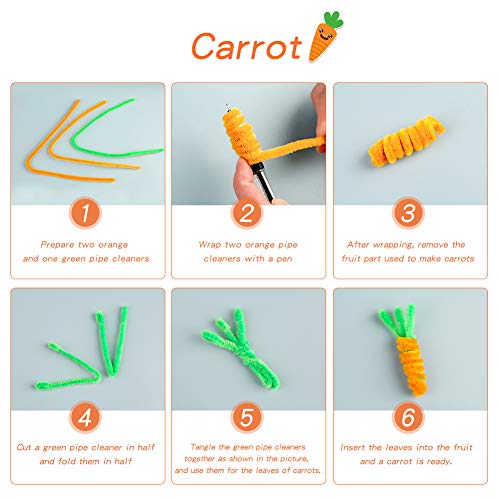 100 PCS Pipe Cleaners Craft, Orange Pipe Cleaners Bulk, Chenille Stem - color: Orange