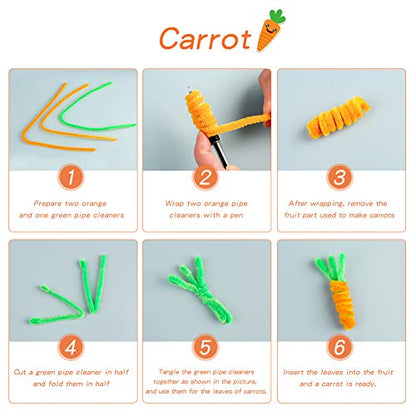 100 PCS Pipe Cleaners Craft, Orange Pipe Cleaners Bulk, Chenille Stem - color: Orange