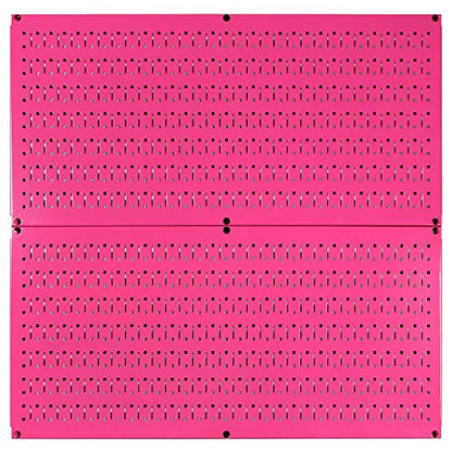 Wall Control Pegboard Rack Horizontal Metal Pegboard Garage Tool Storage Pack - Two 32-Inch Wide x 16-Inch Tall Easy To Install Peg Boards (Pink) - color: Pink