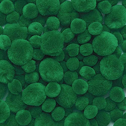 Colorations Green Super Fluffy Soft Acrylic Pom Poms, Set of 100, 3 Sizes - color: Green
