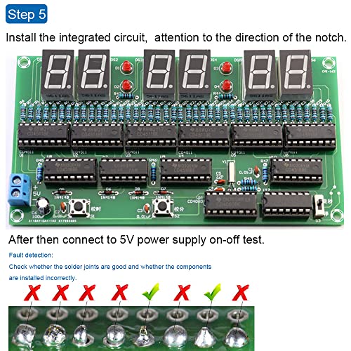 DIY Electronic Clock kit 6 bit Digital Circuit Clock Soldering kit Skill Contest Training Materials for Adults