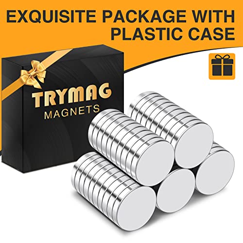 TRYMAG 80Pcs Small Round Magnets, 8x2mm Refrigerator Magnet - size: 8x2mm-80Pcs