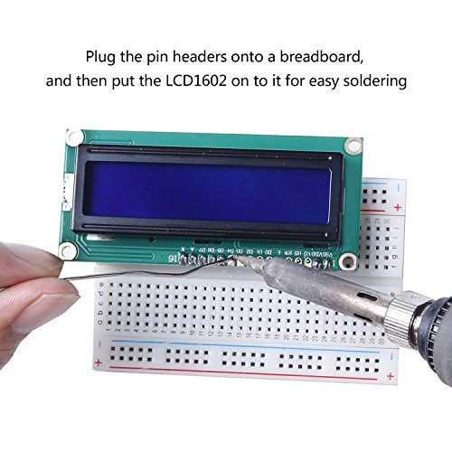 SunFounder LCD1602 Module with 3.3V Backlight Compatible with Arduino R3 Mega2560 Raspberry Pi 16x2 Character White on Blue Background - color: LCD1602 (1Pack)