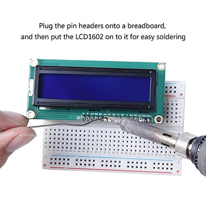 SunFounder LCD1602 Module with 3.3V Backlight Compatible with Arduino R3 Mega2560 Raspberry Pi 16x2 Character White on Blue Background - color: LCD1602 (1Pack)