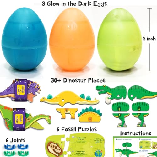 Imagimake Mapology Glow-in-the-Dark Dinosaur Egg 3D Puzzle for Kids Ages 5+