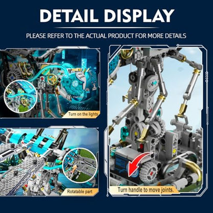 Mechanical Technik Dragonfly Building with Light, Compatible with Lego for Adults, Insect Animal World Model & Display Stand, Educational STEM Toys for Boys Home or Office Décor (866PCS) - style: Dragonfly