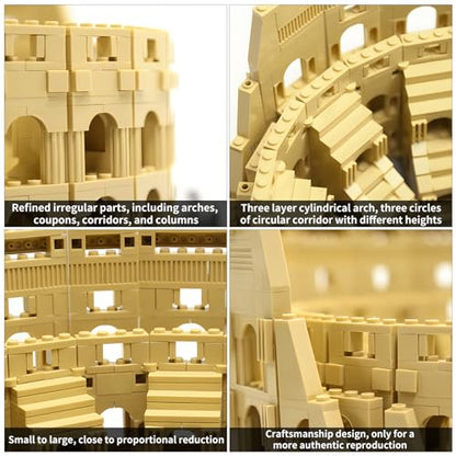 CAXIMSY Roman Colosseum Architecture Model Building Block Sets The Office Landmarks Skyline Set Toys Collection for Adults Kids 1756 Pieces - color: Rome Colosseumarchitecture