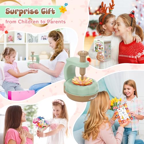 GirlsHome 300+PCS Fabric Flower Bouquets Toys, DIY Flower Craft Kits - color: Green Brown