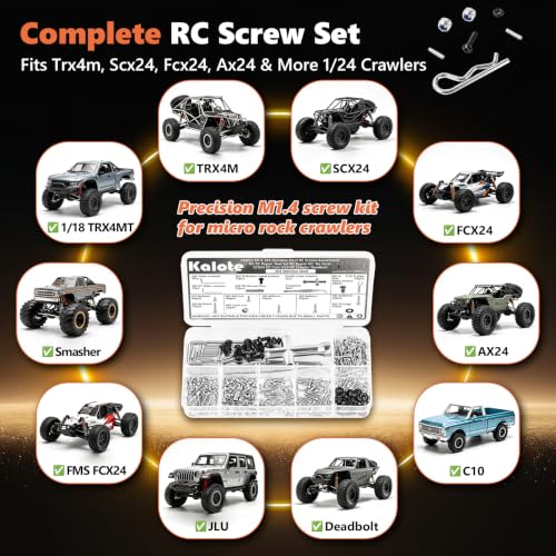 344Pcs RC Screws Kit M1.4 Stainless Steel Hex Fasteners Assortment - color: 344pcs Silver