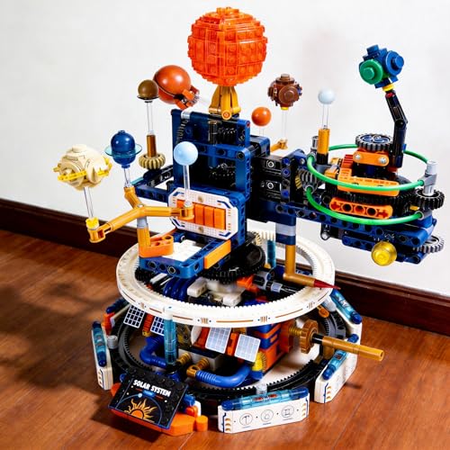 Solar System Globe Building Set, 1140 Pcs STEM Planet Assembly Model for Teens