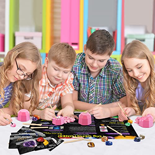 Gamerside Gemstones Dig Kit, 12 Real Gem Mining Kit, STEM Toy 6+ - color: Gemstone Dig Kit