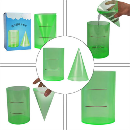 SHINEOFI Cylinder Cone Mathematical Volume Ratio Demonstrator Geometric Model Teaching Tools for Cone and Cylinder Math 3D Shapes Learning Classroom Volume Exploration 5.90 X 3.93 X 3.93 in