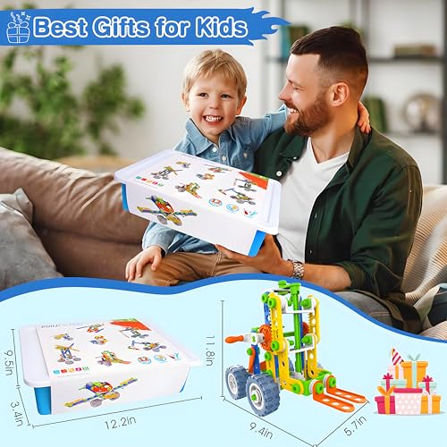 MOONTOY STEM Toys for 4 5 6 7 8+ Year Old Boy Birthday Gift, Building Toys for Kid Age 4-8 5-7 6-8 8-12, Preschool Educational Stem Kit for Boy Girl Christmas Idea Gift, 152PCS, 12 in 1 Building Toys - style: 152PCS, 12 in 1 Building Toys