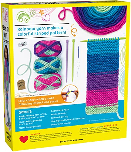 Creativity for Kids Learn to Knit Pocket Scarf - DIY Knitting Kit for Beginners, Kids Craft Kit - style: Pocket Scarf