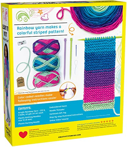 Creativity for Kids Learn to Knit Pocket Scarf - DIY Knitting Kit for Beginners, Kids Craft Kit - style: Pocket Scarf